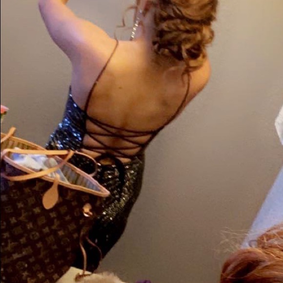 Sherri Hill 54174, Size 4, Black Rhinestone Floor length Gown - Picture 4 of 7